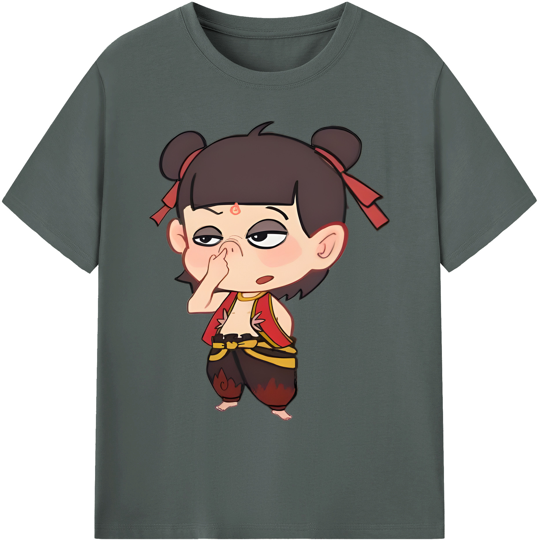 （画像用） Ne Zha 2 ナタ 魔童の大暴れ 綿100％ メンズ半袖Tシャツ｜肌触りやわらか＆通気性